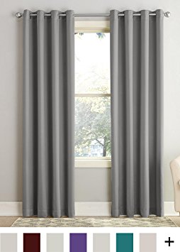 Sun Zero Barrow Energy Efficient Grommet Curtain Panel, 54" x 63", Gray