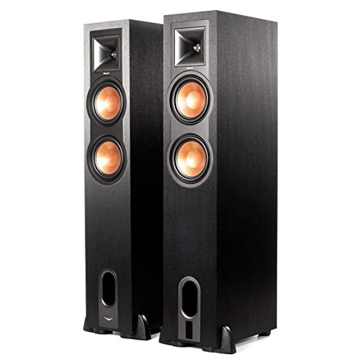 Klipsch R-26PF Black Powered Floorstanding Home Speakers (Pair)