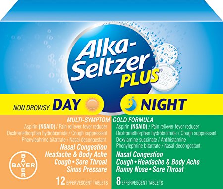 Alka-Seltzer Plus Day/Night Effervescent Combo Pack, 20 Count