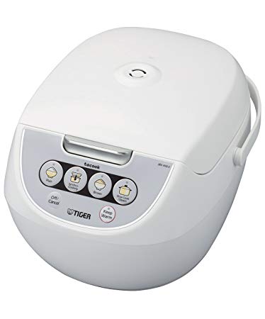 Tiger Corporation JBV-A10U-W 5.5-Cup Micom Rice Cooker with Food Steamer and Slow Cooker, White