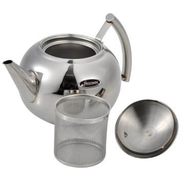 Tea Pot Newness Polished Stainless Steel Teapot with Lid Tea Kettle for Home Teapot with Tea Filter 33 Ounces10 Liter