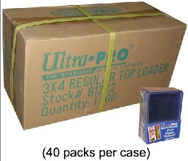 1000 x 3x4" Ultra Pro of Top Loaders for normal sized sports baseball football cards and gaming magic yugioh cards (top load case)