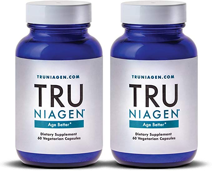 TRU NIAGEN Nicotinamide Riboside - Patented NAD Booster for Cellular Repair & Energy, Vitamin B3 Niacin NMN, 125mg Vegetarian Capsules, 250mg Per Serving, 30 Day Bottle - (Pack of 2)