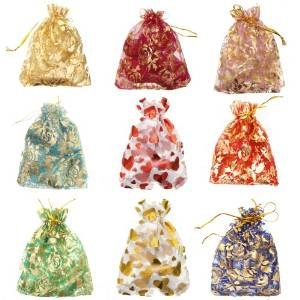 Forever Yung 100pcs in Bulk Mixed Color Drawstring Organza Gift Bags for Christmas Pouches Jewelry Bag 10x12cm