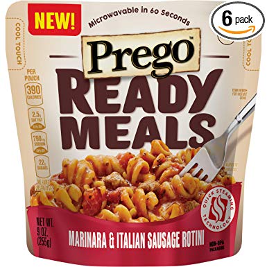 Prego Ready Meals, Marinara & Italian Sausage Rotini, 9 oz. (Pack of 6)