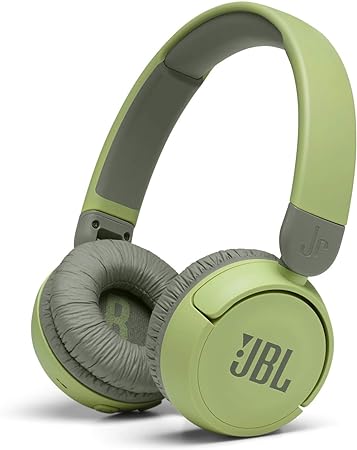 JBL JR310BT Kids On-Ear Wireless Bluetooth Headphones with up to 30 Hours of Playtime - Green, 32mm Drivers (JBLJR310BTGRNAM)