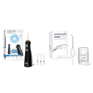 Waterpik Cordless Pearl Water Flosser with 4 Tips and Boost Whitening Tip with 30 Mint Tablets