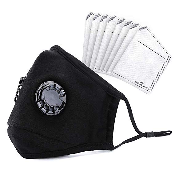 ANALAN Dust Masks Reusable Washable Face Mask Air Masks For Dust Smoke Pollen With N99 Filters (Old Black,14pcs Filter）