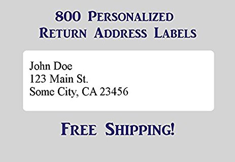 800 Printed Personalized Return Address Labels - Self-Adhesive 1/2 x 1 3/4 Inch