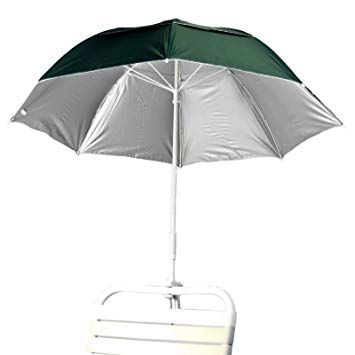 Frankford Umbrella Clamp on Solar Reflective Beach Umbrella Forest Green Top