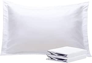 NTBAY 2 Pack 100% Brushed Microfiber Oxford Pillowcases, 1800 Super Soft and Cozy, Wrinkle, Fade, Stain Resistant Standard Oxford Pillow Cases | Hotel Quality Pillow Shams, 50x75 cm, White