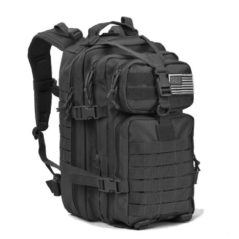 Military Tactical Assault Pack Backpack Army Molle Waterproof Bug Out Bag Backpacks Small Rucksack for Outdoor Hiking Camping Trekking Hunting Black