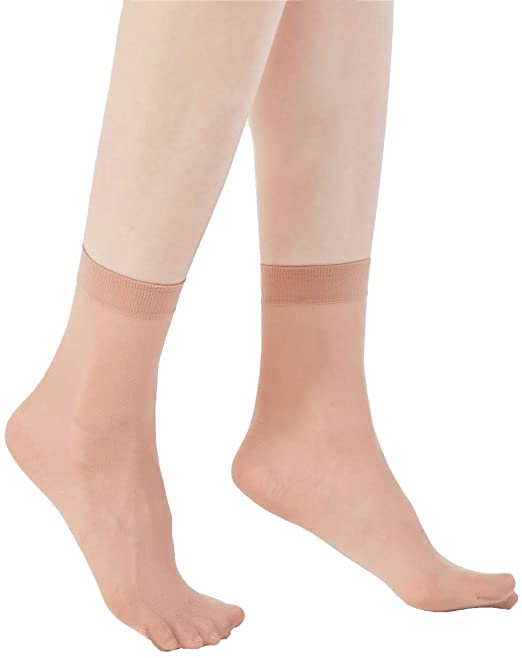 Yilanmy Women's Nylon Ankle High Sheer Socks 12 Pairs