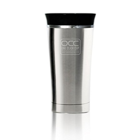 Premium TRAVEL MUG - Coffee edition - Leak Proof - 5 Year Guarantee - One Click, One Handed Operation - Dishwasher Safe - Vacuum-insulated Stainless Steel - 4 Colours - MICRO TORCH (250 ml Black)
