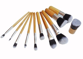 BLUETTEK® 11PCS Makeup Brush Set Professional Powder Blush Foundation Contour Cosmetic Kabuki Powder Kit Set With Pouch