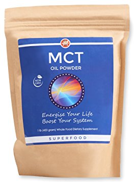 MCT Oil Powder 1 Lb (16 Oz) – FAT Burning Coffee Creamer – Good For Ketogenic Diet - With C 8 - Non GMO - Sustainably Sourced