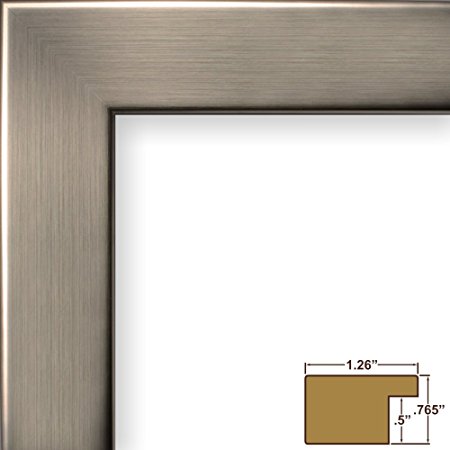 Craig Frames 26966 5 by 7-Inch Picture Frame, Smooth Wrap Finish, 1.26-Inch Wide, Silver Stainless