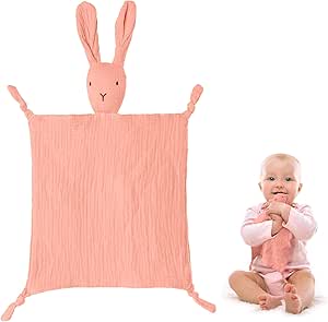 Vicloon Baby Comforters Blanket, Baby Comforters Rabbit Baby Blanket, Baby Girl Boy Comforter Blanket, Infant Toddler Cuddle Snuggle Toy Blankets for Nursery Strollers, Cribs, Car Seats (Pink)