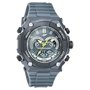 SF Quartz Analog Digital Grey Dial Watch for Men-NP77030PP04