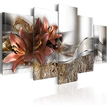 Large Flower Canvas Painting Modern Wall Art Home Decor 5 pcs Contemporary Abstract Floal Print Artwork for Living Room Framed and Ready to Hang (60"x30")