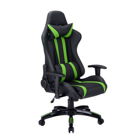 Giantex Executive Racing Style High Back Reclining Chair Gaming Chair Office Computer (Black Green)
