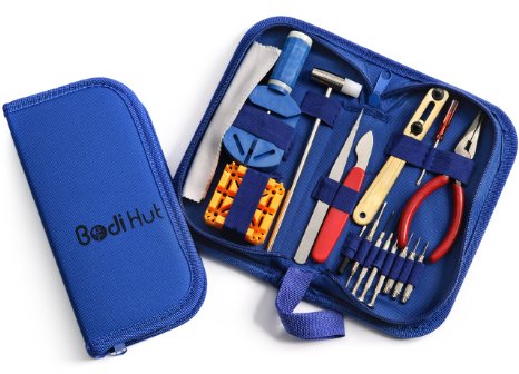 Watch Repair Kit - Professional Quality, Watchmaker Tools - Adjust Your Watches Easily At Home - Includes Full Step By Step Instructions, Strong Tool Case, Free Microfibre Cleaning Towel.