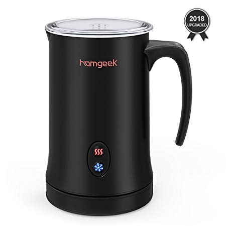 Electric Milk Frother, Homgeek Automatic Milk Frother & Heater with Hot or Cold Function,300ML Stainless Steel Milk Steamer for Cappuccinos, Lattes, Hot Chocolate, Matcha