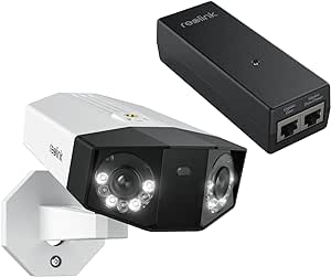 REOLINK Duo 3 PoE Bundle PoE Injector, One Cable Offer Both Power and Data, 16MP UHD Dual-Lens, 180° Panoramic View, Motion Track, F1.6 Color Night Vision Security PoE Camera System