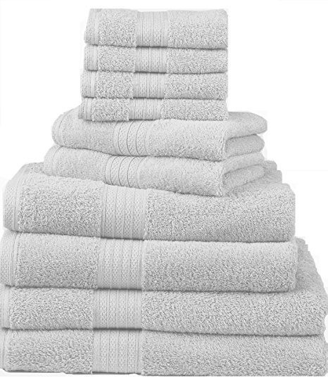 Divatex Home Fashions 10-Piece Deluxe Towel Sets, White