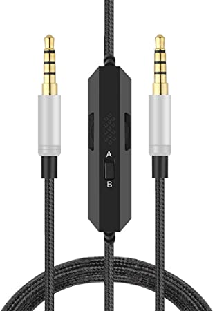 NSEN A10 Cable,A40 Cord,Audio Cable for Astro A10,A40 Headphones,Replacement Cable Compatible with Xbox One, Play Station 4 PS4 (Inline Mute & Mic Volume Control) 6.56feet/2meters