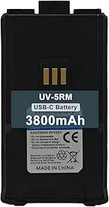 BAOFENG UV-5RM Plus 3800mAh Battery Two Way Radio USB-C Charging Extended Replacement Battery Compatible for GM-5RH/UV-5G Plus GMRS/UV-5RM (1 Pack 3800mAh)