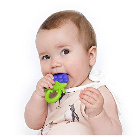 Nuby Fruity Chews Ring Teether, Colors May Vary