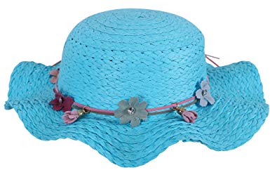 SimpliKids Girls' Summer Straw Sun Hat