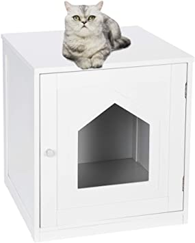 Cat Litter Box Enclosure，Cat Washroom Bench Decorative Cat House & Side Table, Nightstand Table for Large Cat Kitten Kitty