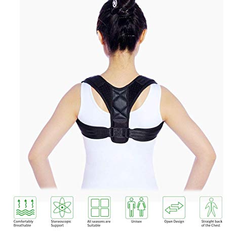 Sport Posture Corrector for Women or Men Physical Therapy Posture Brace for Back, Shoulder, and Neck Pain Relief Prevent Slouching and Spinal Cord Posture Support Medium(36-43 in.)