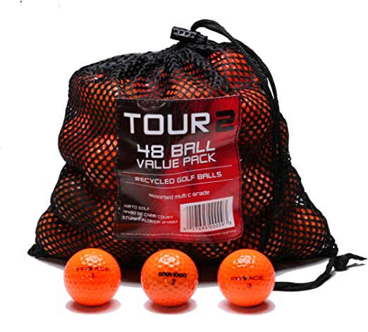 Various Brands Recycled B Grade Golf Balls in Mesh Bag (48 Pack)