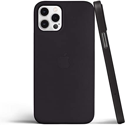 totallee Thin iPhone 12 Pro Case, Thinnest Cover Ultra Slim Minimal - for iPhone 12 Pro (2020) (Frosted Black)