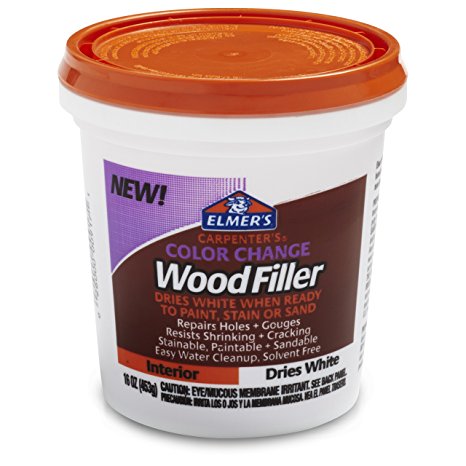 Elmer's Carpenter's Color Change Wood Filler, 16 oz., White (E917)