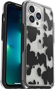 OtterBox iPhone 13 Pro (ONLY) Symmetry Series Case - COW PRINT, ultra-sleek, wireless charging compatible, raised edges protect camera & screen