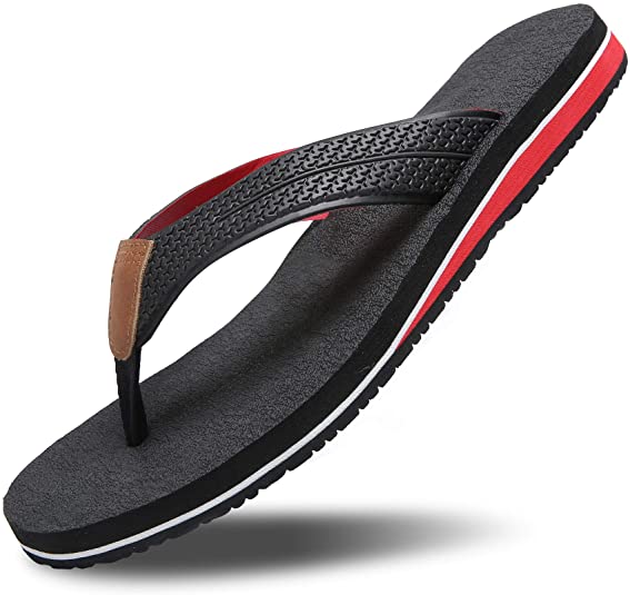 MAIITRIP Men's Comfort Lightweight Rubber Wide Flip Flops,Soft Cushion Non Slip Thong Sandals with Arch Support Size:7-15