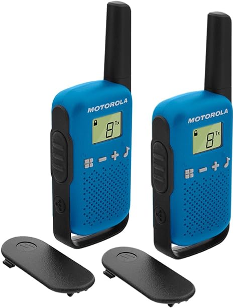 Motorola Talkabout T42 PMR-Funkgeräte (2er Set, PMR446, 16 Kanäle, Reichweite 4 km) blau