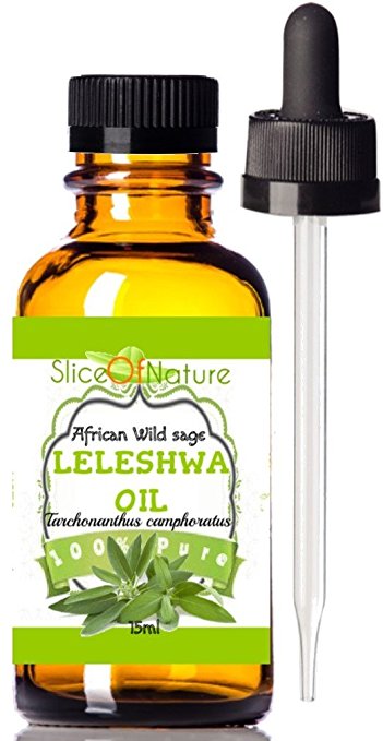 Slice Of Nature leleshwa oil -100% Pure Therapeutic Grade - for Head lice, Skin infections, Toenail Fungus, Insect repellent, Migraine relief, Aromatherapy - Better Than Tea Tree Oil 15 ml