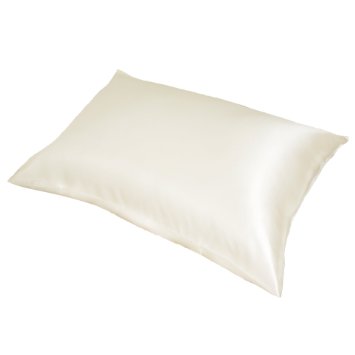 Jasmine Silk 100% 19 Momme Charmeuse Silk Pillowcase (IVORY) 50 cm x 75 cm - RRP £35