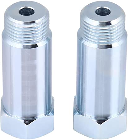 O2 Sensor Spacer Adapter,Universal Stainless Steel Straight O2 Oxygen Sensor Extension Spacer M181.5 Pack of 2