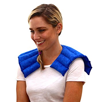 Nature Creation- Neck & Shoulder Wrap - Herbal Heating Pad - Natural Pain & Stress Relief (Blue Marble)