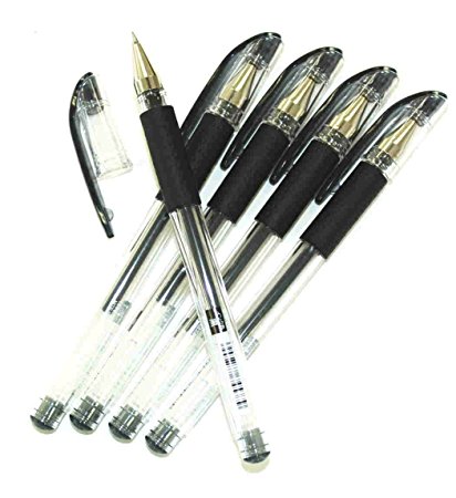 Uni-ball Signo Rubber Grip Ultra Micro Point Gel Pens, 0.28mm,black Ink, Set of 5