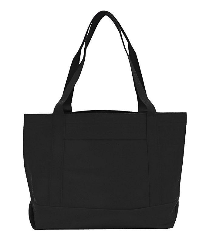 Bags for Less™ Solid Color Boat Tote Black