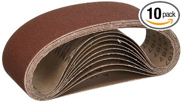 ALEKO® 3-Inch x 21-Inch 100 Grit Aluminum Oxide Sanding Belt, 10-Pack