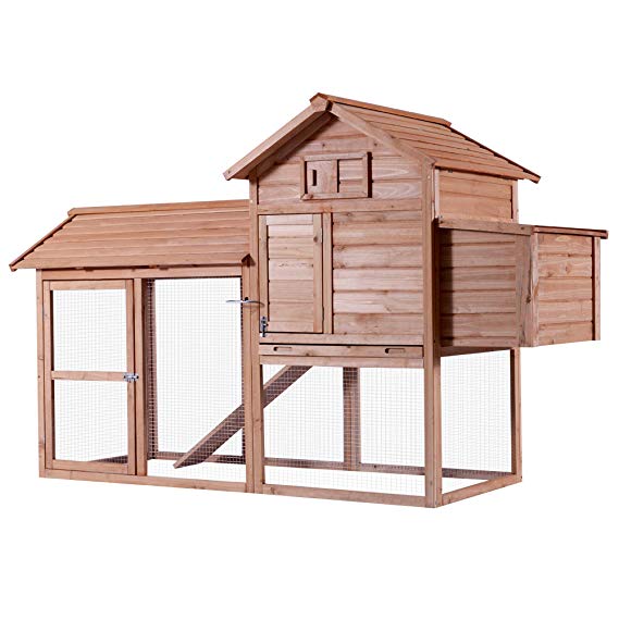 Lovupet Outdoor Wooden Chicken Coop Nest Box Hen House Poultry Pet Hutch Garden Backyard Cage 0310(Chicken Coop#1)