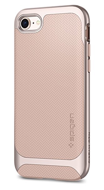 Spigen Neo Hybrid Herringbone iPhone 8 Case / iPhone 7 Case with Flexible Inner Protection and Reinforced Hard Bumper Frame for Apple iPhone 8 (2017) / iPhone 7 (2016) - Pale Dogwood